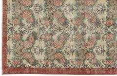 Atina Red Floral Wool Handmade Area Rug 3'9" x 6'7"