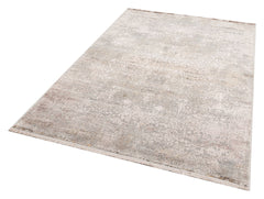 Vintage Area Rug – Machine Made Beige Overdyed Carpet with Soft Texture