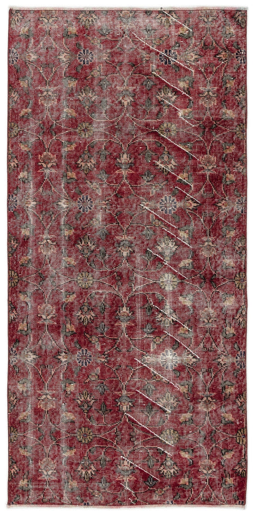 Atina Red Vintage Wool Handmade Area Rug 3'1" x 6'6"