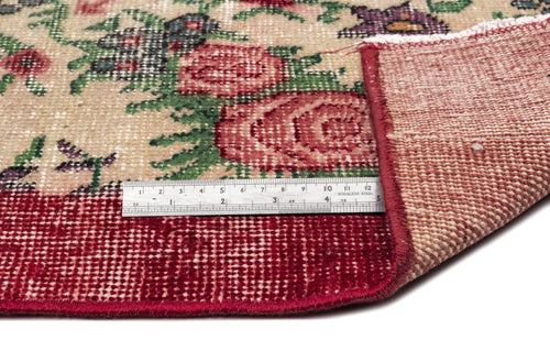 Atina Beige Vintage Wool Handmade Area Rug 3'8" x 6'5"