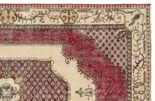 Atina Beige Vintage Wool Handmade Area Rug 5'8" x 9'4"