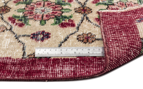 Atina Beige Vintage Wool Handmade Area Rug 3'6" x 6'7"