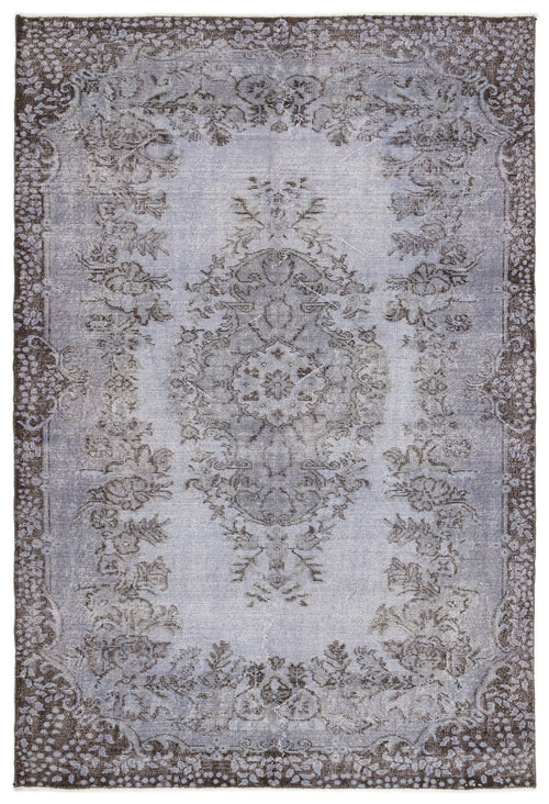 Atina Purple Vintage Wool Handmade Area Rug 5'9" x 8'6"