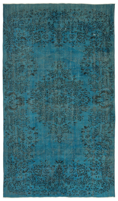Atina Turquoise Vintage Wool Handmade Area Rug 5'5" x 9'5"