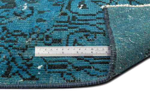 Atina Turquoise Vintage Wool Handmade Area Rug 5'5" x 9'5"
