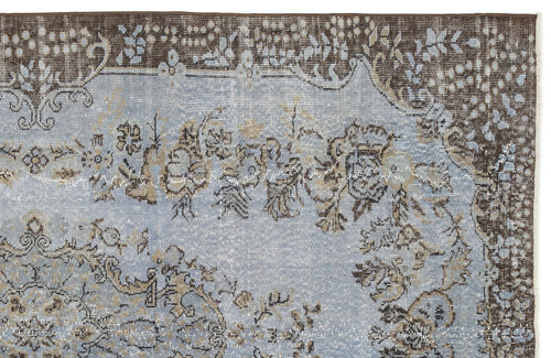 Atina Blue Vintage Wool Handmade Area Rug 5'6" x 9'7"