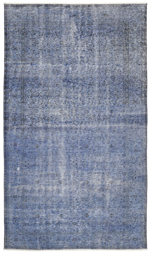 Atina Blue Vintage Wool Handmade Area Rug 6'0" x 10'4"