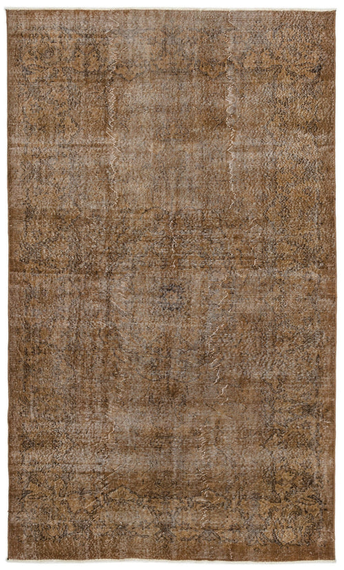 Atina Brown Vintage Wool Handmade Area Rug 5'11" x 9'11"