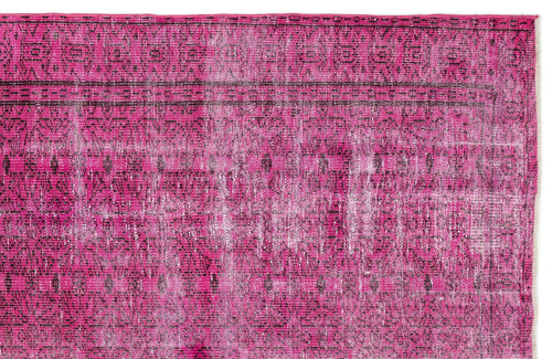 Atina Pink Vintage Wool Handmade Area Rug 5'7" x 9'5"