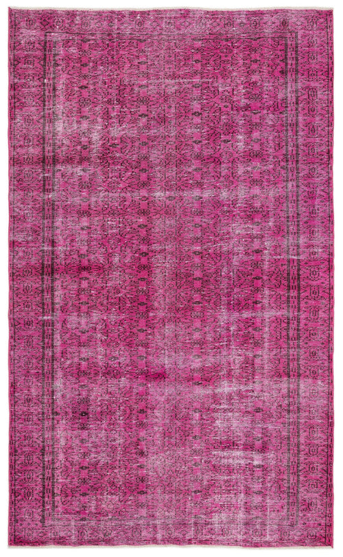 Atina Pink Vintage Wool Handmade Area Rug 5'7" x 9'5"