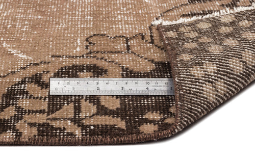 Atina Brown Vintage Wool Handmade Area Rug 5'6" x 9'5"