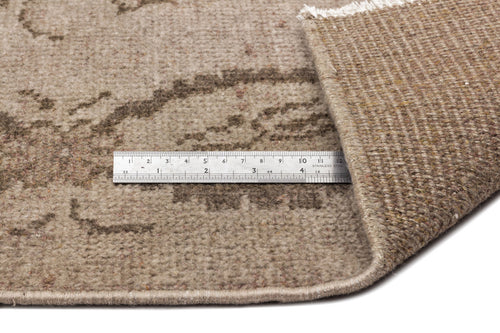 Atina Brown Vintage Wool Handmade Area Rug 6'5" x 10'0"