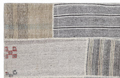 Teselya 1248 Beige Striped Wool Handmade Area Rug 5'3" x 7'7"