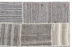 Teselya 1248 Beige Striped Wool Handmade Area Rug 5'3" x 7'7"