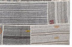 Teselya 1248 Beige Striped Wool Handmade Area Rug 5'3" x 7'7"