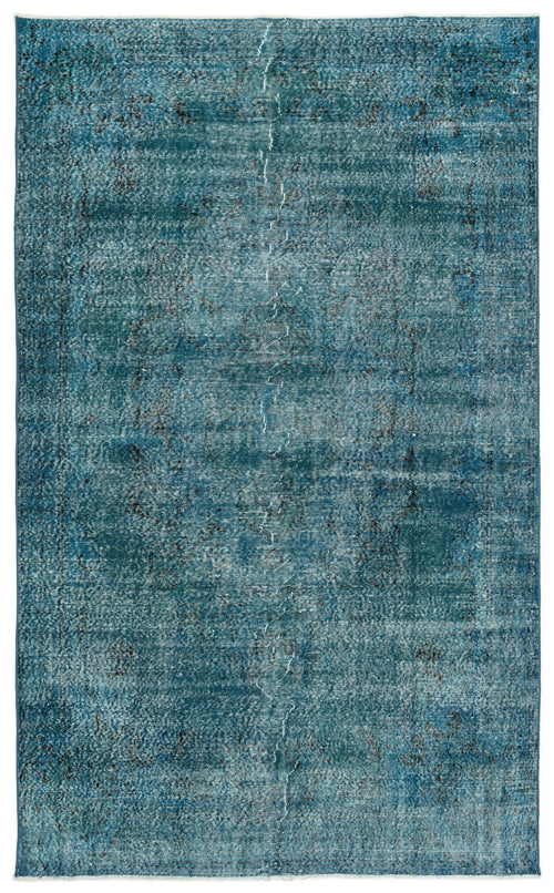 Atina Turquoise Vintage Wool Handmade Area Rug 5'11" x 9'6"