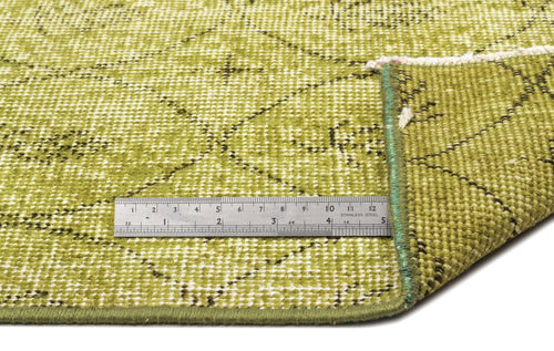 Atina Green Vintage Wool Handmade Area Rug 4'9" x 8'6"