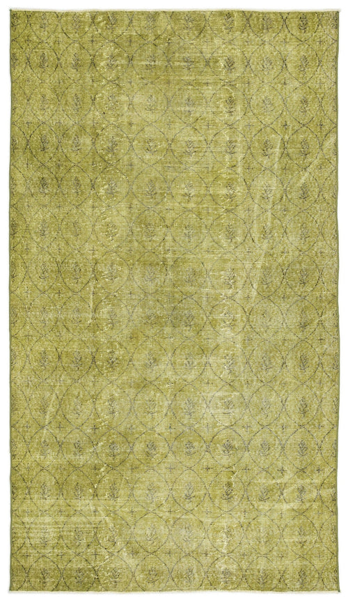 Atina Green Vintage Wool Handmade Area Rug 4'9" x 8'6"