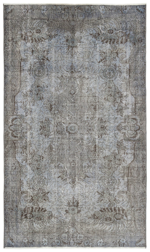 Atina Blue Vintage Wool Handmade Area Rug 5'5" x 9'3"