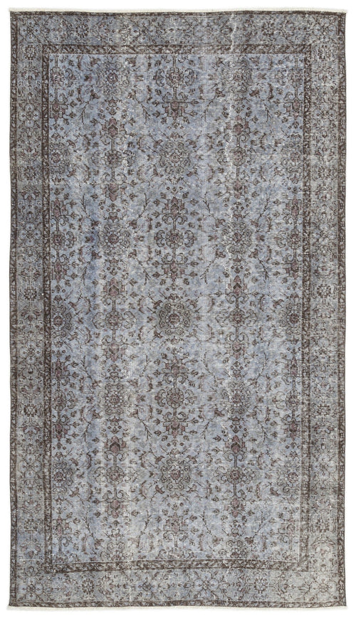 Atina Blue Vintage Wool Handmade Area Rug 4'9" x 8'8"
