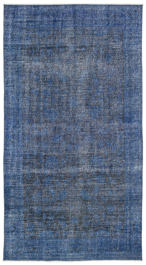 Atina Blue Vintage Wool Handmade Area Rug 5'9" x 10'9"