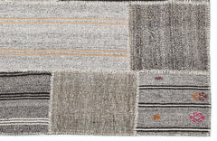 Teselya 1252 Beige Striped Wool Handmade Area Rug 5'3" x 7'7"