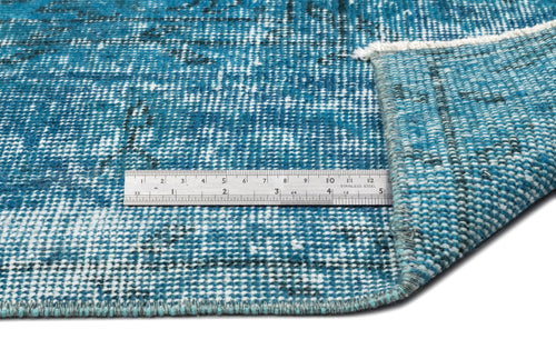 Atina Turquoise Vintage Wool Handmade Area Rug 7'3" x 10'2"