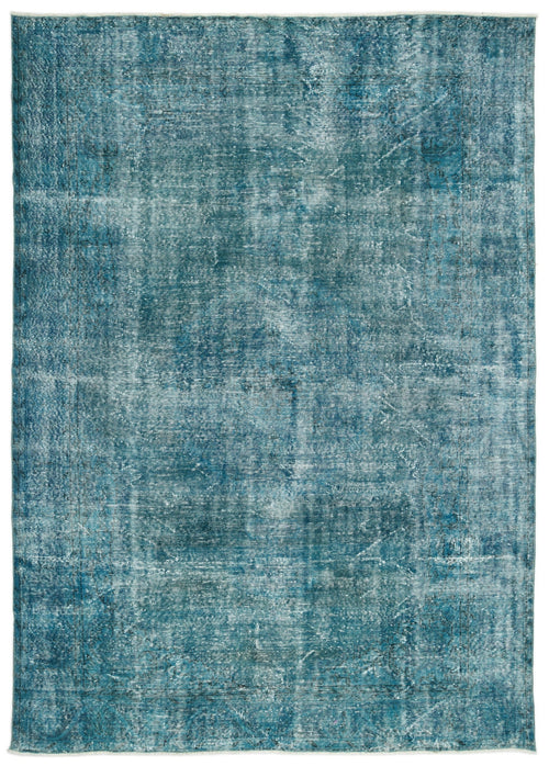 Atina Turquoise Vintage Wool Handmade Area Rug 7'3" x 10'2"