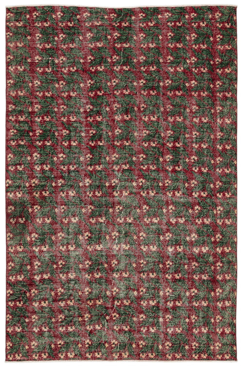 Atina Cream Vintage Wool Handmade Area Rug 6'2" x 8'11"