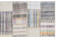 Teselya 1255 Beige Striped Wool Handmade Area Rug 5'3" x 7'7"