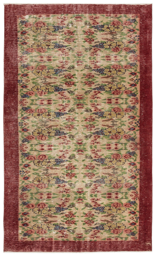 Atina Cream Vintage Wool Handmade Area Rug 5'7" x 9'1"