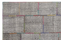 Teselya 1256 Brown Striped Wool Handmade Area Rug 5'3" x 7'7"