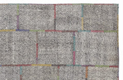 Teselya 1256 Brown Striped Wool Handmade Area Rug 5'3" x 7'7"