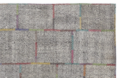 Teselya 1256 Brown Striped Wool Handmade Area Rug 5'3" x 7'7"