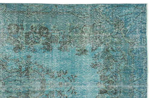 Atina Turquoise Vintage Wool Handmade Area Rug 5'3" x 9'9"
