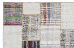 Teselya 1260 Beige Striped Wool Handmade Area Rug 5'3" x 7'7"