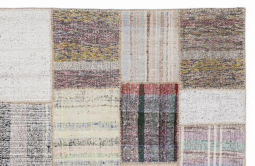 Teselya 1260 Beige Striped Wool Handmade Area Rug 5'3" x 7'7"