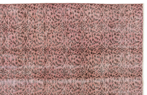 Atina Pink Vintage Wool Handmade Area Rug 5'2" x 8'4"