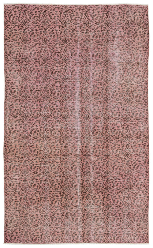 Atina Pink Vintage Wool Handmade Area Rug 5'2" x 8'4"