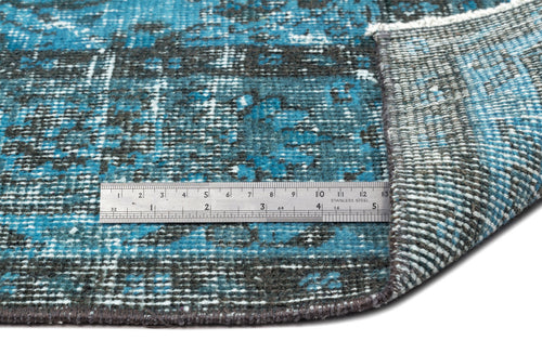 Atina Turquoise Vintage Wool Handmade Area Rug 6'1" x 9'7"