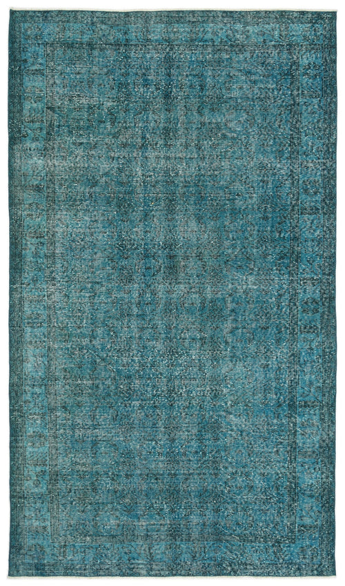 Atina Turquoise Vintage Wool Handmade Area Rug 5'0" x 9'6"