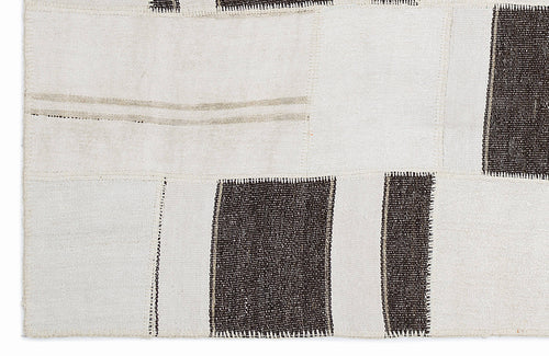 Teselya 1266 Beige Striped Wool Handmade Area Rug 5'3" x 7'7"