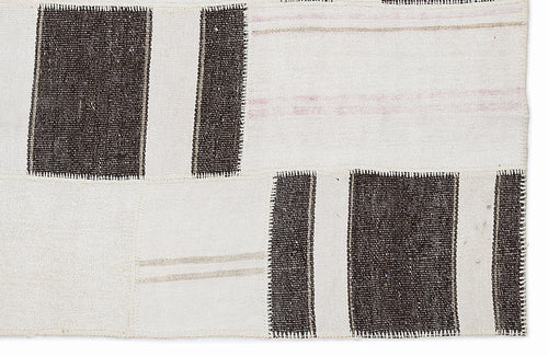Teselya 1266 Beige Striped Wool Handmade Area Rug 5'3" x 7'7"