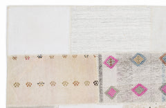 Teselya 1268 Beige Striped Wool Handmade Area Rug 5'3" x 7'7"