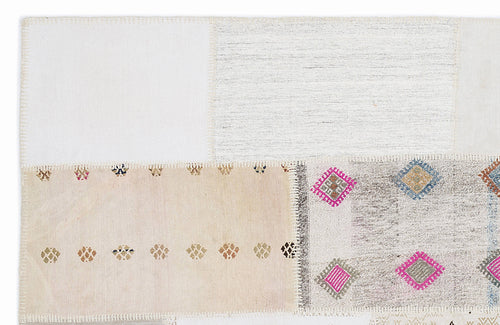 Teselya 1268 Beige Striped Wool Handmade Area Rug 5'3" x 7'7"