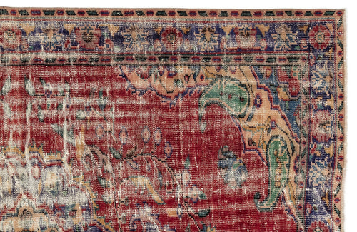 Atina Red Vintage Wool Handmade Area Rug 5'11" x 9'3"