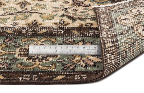 Atina Beige Vintage Wool Handmade Area Rug 4'4" x 7'11"