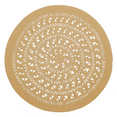 Jute Handmade Rug – Beige Geometric Cotton Yarn Non Shedding Floor Mat