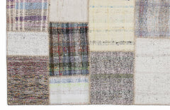 Teselya 1273 Beige Striped Wool Handmade Area Rug 5'3" x 7'7"