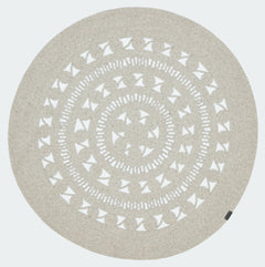 Handmade Jute Rug - Beige Geometric Cotton Yarn Area Carpet for Living Room